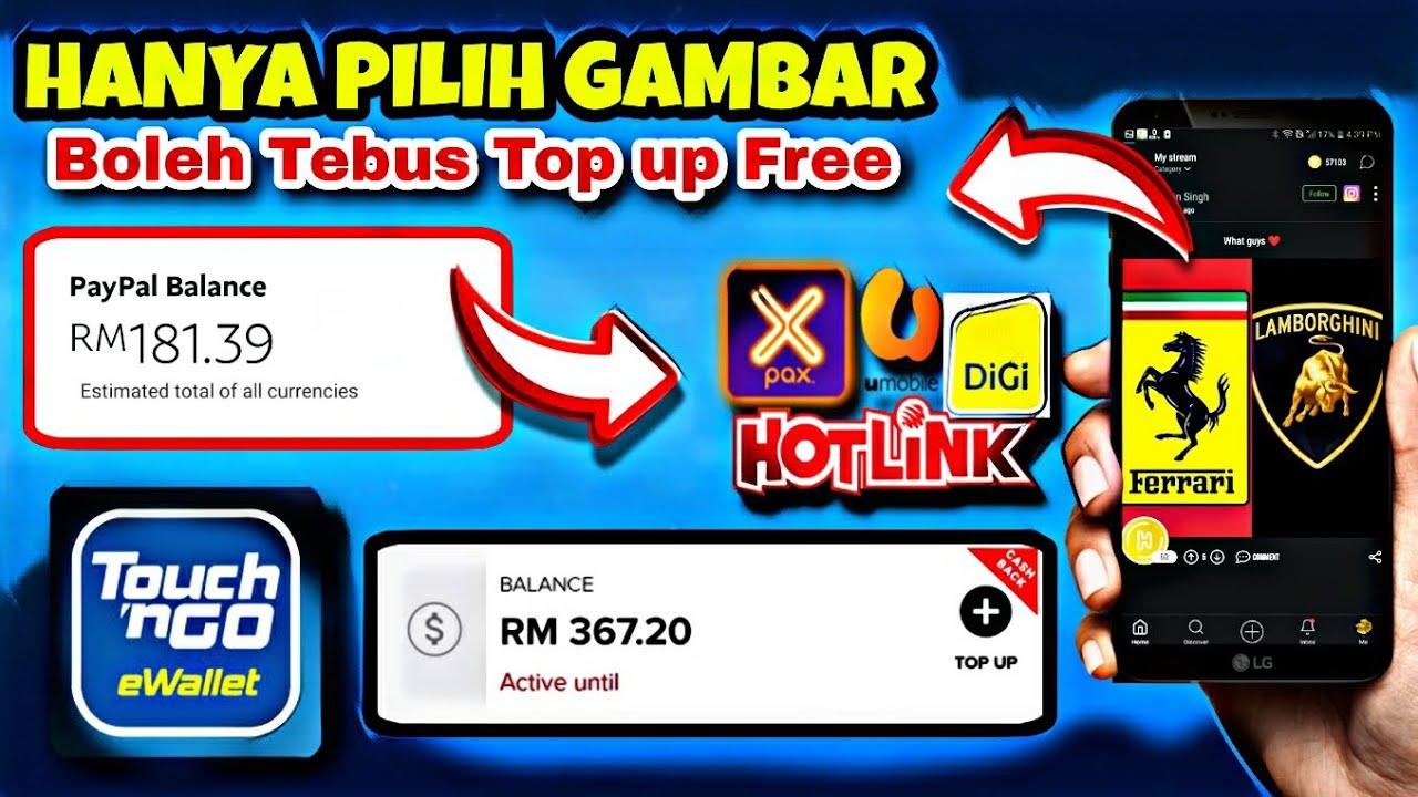 Mudah Je Aplikasi Duit Dan Topup Percuma Hanya Dengan Pilih Gambar Top Up Percuma Buat Duit 1272